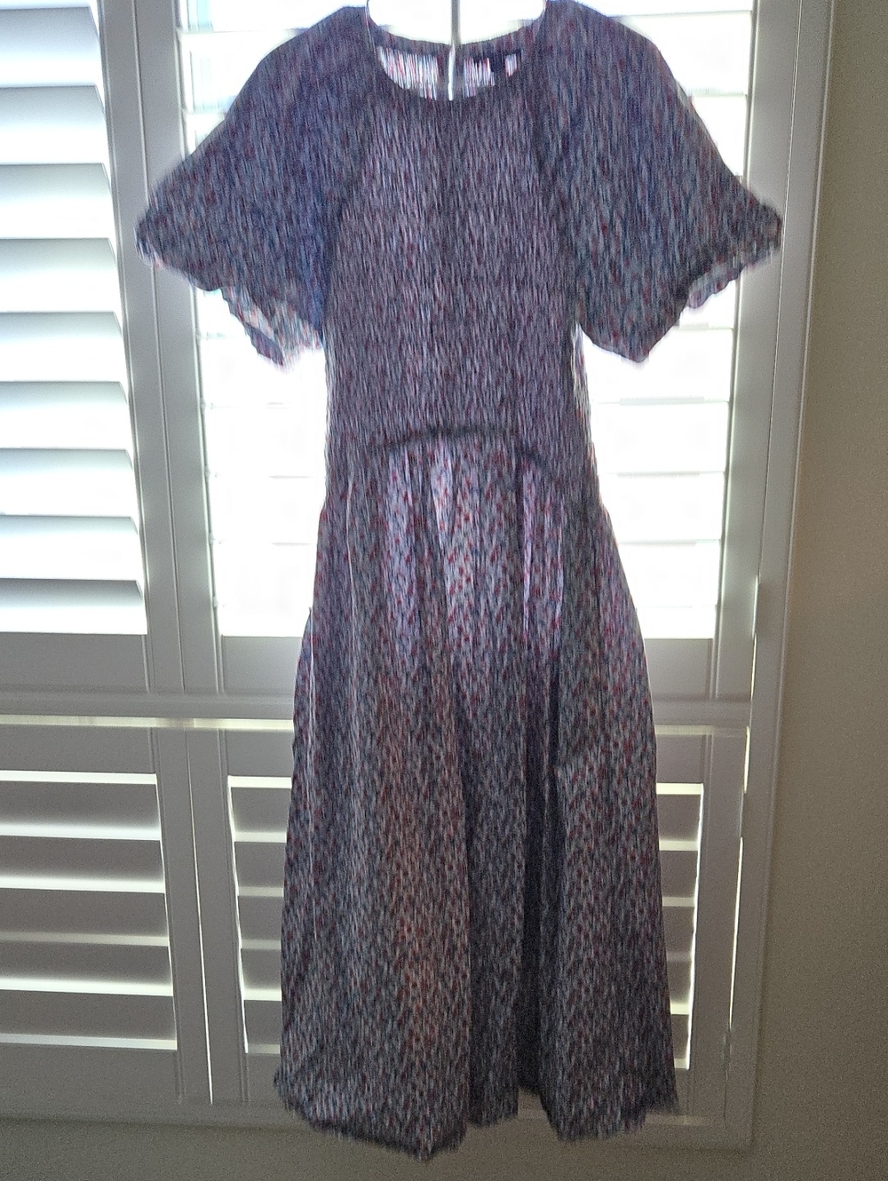 J. Crew Factory Navy Floral Maxi Dress with Flutter Sleeves